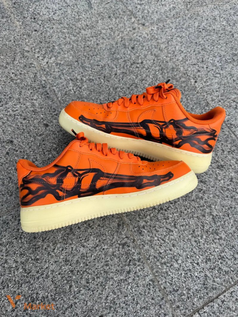 Nike Air Force 1 Low Skeleton Orange 44 размер — фото 6