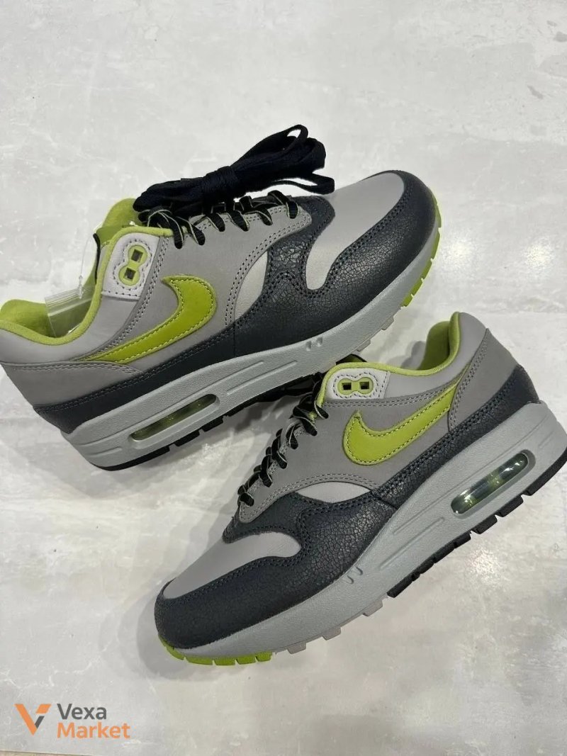 Nike Air Max 1 Сірі з салатовим — фото 2
