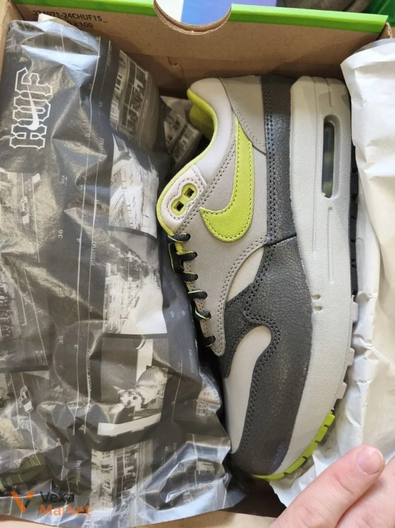 Nike Air Max 1 Сірі з салатовим — фото 3