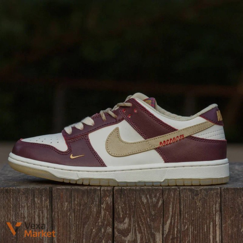 Nike Dunk LX White/Maroon — фото 2