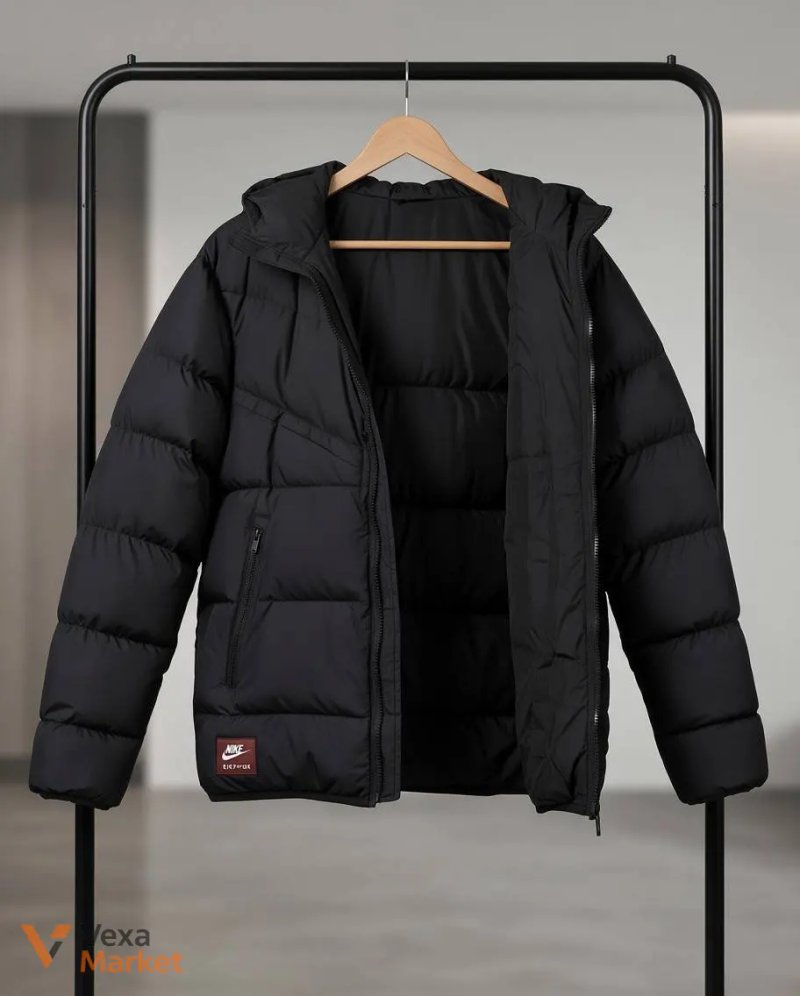 Nike пуховик / куртка з капюшоном чорна L/46 — фото 2