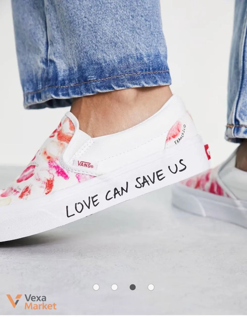 Оригінальні ексклюзивні Vans Slip-On з принтом поцілунків — фото 6