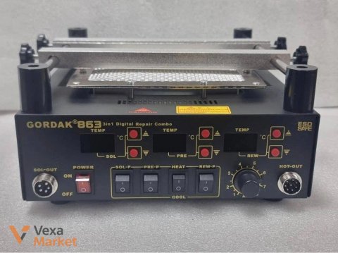 Паяльна станція Gordak 863 3in1 Digital Repair Combo з нижнім підігрівом