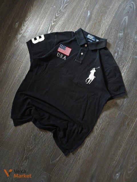 Поло Polo Ralph Lauren USA чоловіче чорне розмір M-L