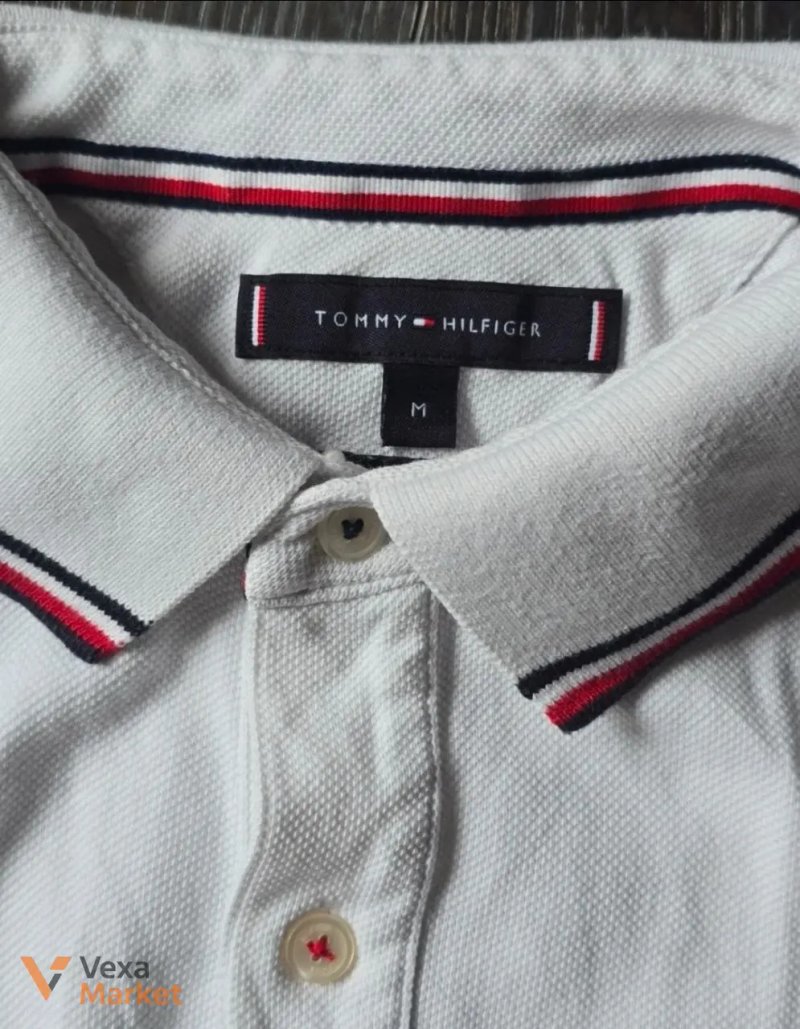 Поло Tommy Hilfiger чоловіче біле розмір M — фото 4