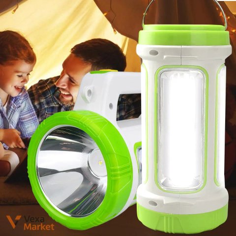 Портативний акумуляторний ліхтар-прожектор із сонячною батареєю Power Bank JQ-6088