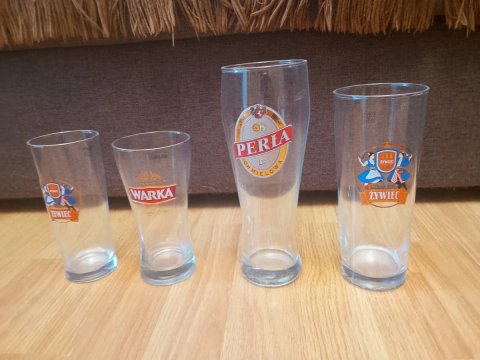 Набір фірмових пивних склянок Żywiec, Perła, Warka