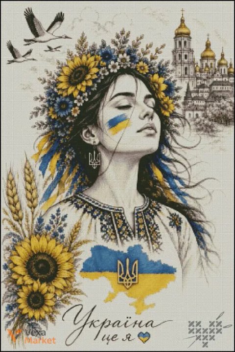 Схема для вишивання хрестиком "Україна це Я!" 280x420