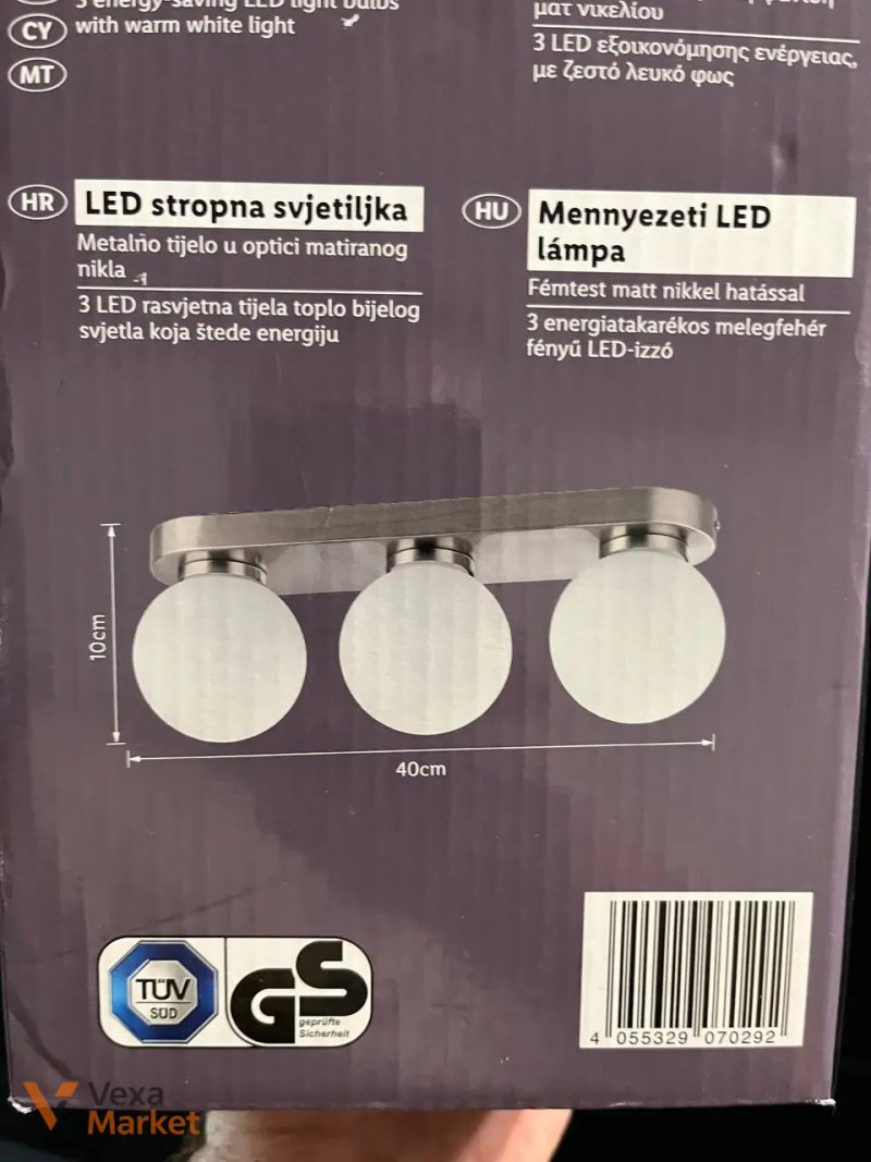 Стельовий LED світильник LIVARNO home, 3 плафони, матовий нікель — фото 2