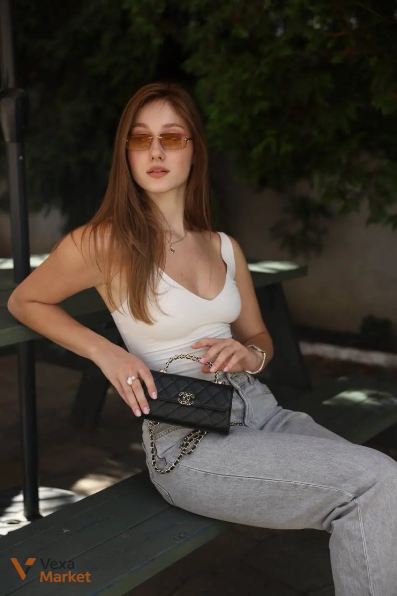 Сумка Chanel Kelly чорна зерниста шкіра — фото 3