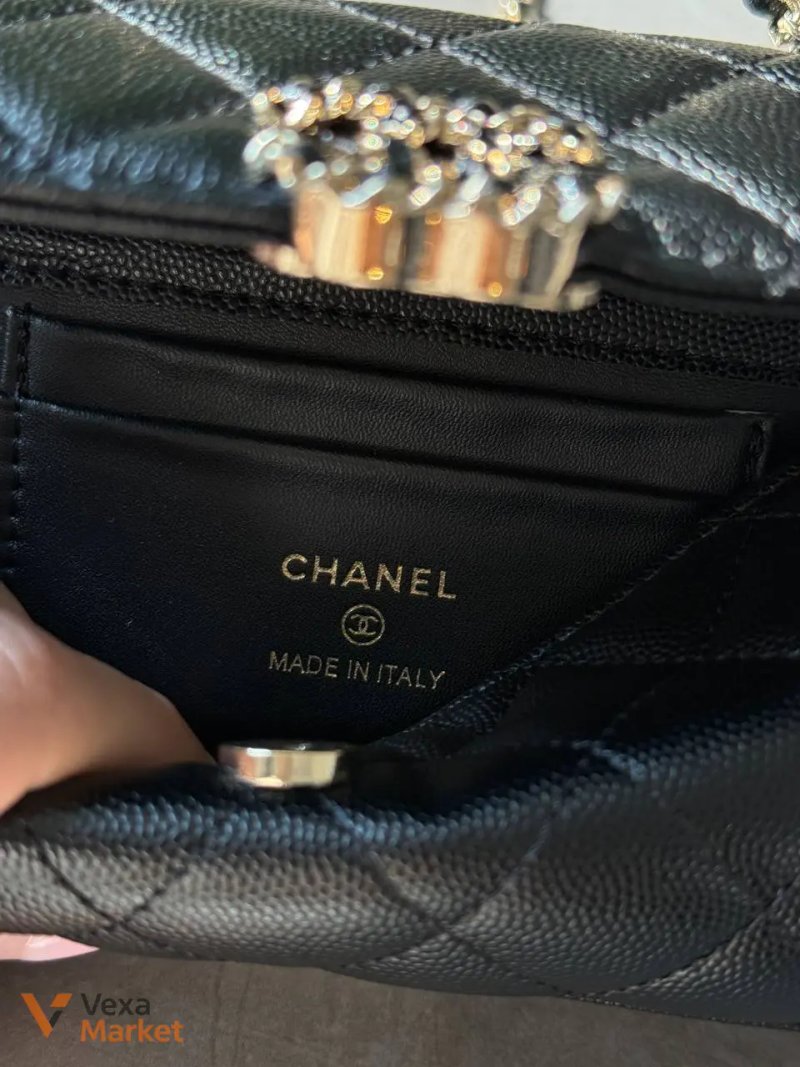 Сумка Chanel Kelly чорна зерниста шкіра — фото 7