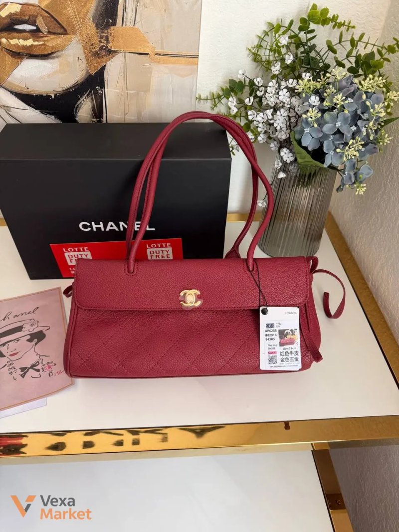 Сумка Chanel шкіряна рожева 30-15 см — фото 6