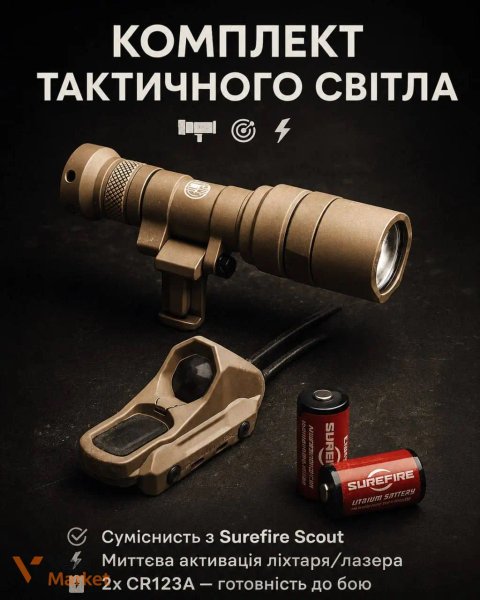 Тактичний ліхтар SureFire Scout Light Pro з виносною кнопкою