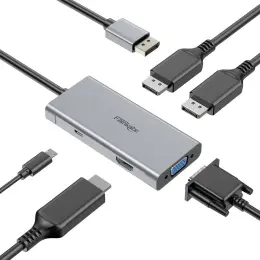 Адаптер Fairikabe DP → Dual DisplayPort + HDMI + VGA (4-в-1)