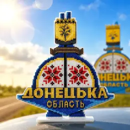 Набір для вишивки нитками на пластиковій основі «Стела Донецька область» від Чарівної Країни
