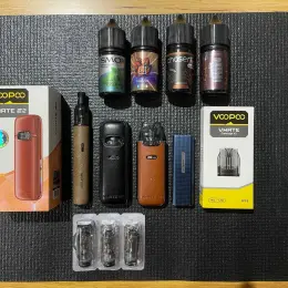 Voopoo Vmate E2 (коричневый, без колпачка), Geekvape Wenax M2 Leather Edition, Uwell Xros Mini