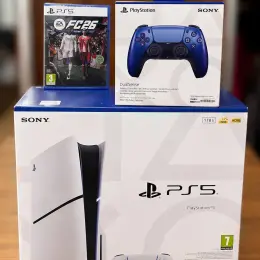 Sony PlayStation 5 Slim 1TB з дисководом, двома геймпадами DualSense та грою EA SPORTS FC 26