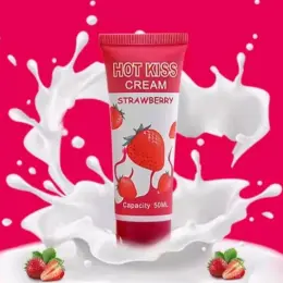Їстівний лубрикант Hot Kiss Cream зі смаком полуниці 50мл