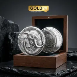 Срібна монета «Слон» Кот-д’Івуар 155,5 г 999 проби