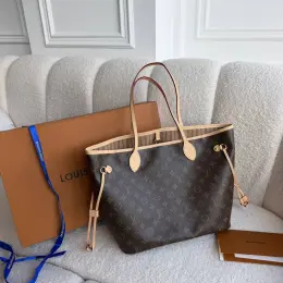 Louis Vuitton Neverfull сумка шкіра та канва