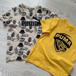 Футболки Puma дитячі жовта та бежева розмір 122-128