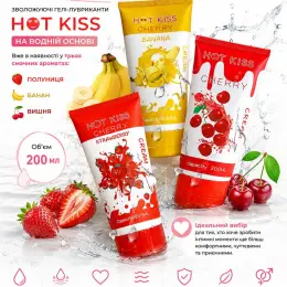 Зволожуючий гель-лубрикант Hot Kiss на водній основі, 200 мл
