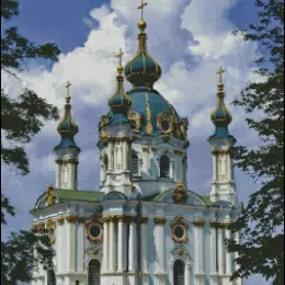 Схема для вишивання хрестиком "Андріївська церква"