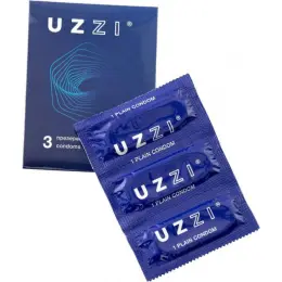 Презервативи UZZI гладкі з великою кількістю мастила 3шт