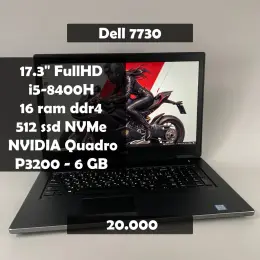 Ноутбук Dell Precision 7730 17.3" FullHD, Intel Core i5-8400H, 16GB DDR4, 512GB NVMe SSD, NVIDIA Quadro P3200 6GB