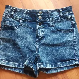 Джинсові шорти з високою посадкою acid wash
