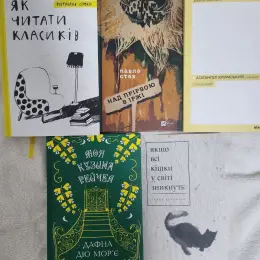 Книги: Як читати класиків, Над приводом в Іржі, Моя кузина Рейчел, Якщо всі кішки у світі зникнуть