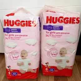 Підгузки-трусики Huggies Pants for Girls 4 (9-14 кг) 2 пачки по 52 шт