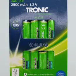 Аккумуляторы TRONIC AA 2500 mAh Rechargeable (8 шт.)