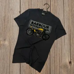 Barbour Мужская футболка с принтом мотоцикла