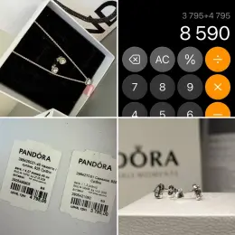 Набір Pandora: намисто та сережки, 825 Срібло, стан нового