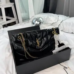 Saint Laurent Loulou Large Black / Gold Bag