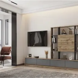 Стінка для вітальні Doros Капрі Тахо/Графіт 240×33×153