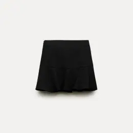 Чорна спідниця-шорти Zara з бантом, розмір M