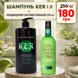 Набір для волосся KER Шампунь 1л + Кондиціонер Natures Paradise 375мл