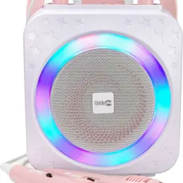 Портативна караоке-система RockJam RJPS150 рожева з двома мікрофонами та Bluetooth