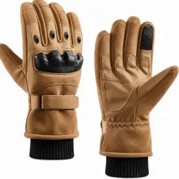 Зимові тактичні рукавички кольору койот з манжетом