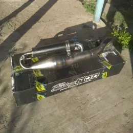 Вихлопна труба Stage6 PRO Replica MK2 чорна для Yamaha Jog / Aerox / 3kj / Minarelli
