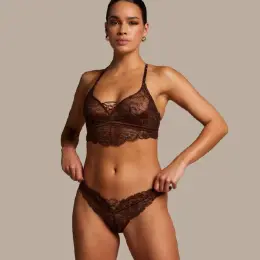 Комплект Hunkemoller NOIR мереживний коричневий розмір S