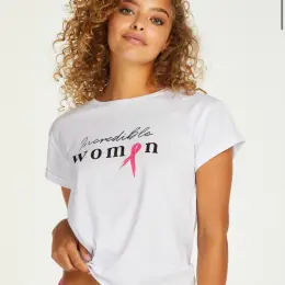 Футболка Hunkemoller жіноча біла з написом "Incredible women"