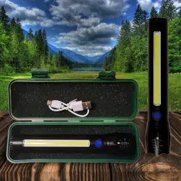 Ручний акумуляторний ліхтарик LED+COB MX-C83 16,5 см у кейсі