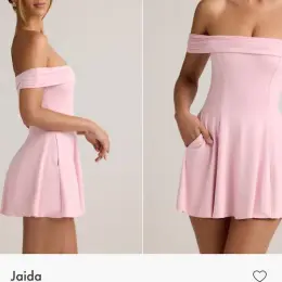 Рожеве міні-сукня OhPolly Jaida Modal Off-Shoulder A-line