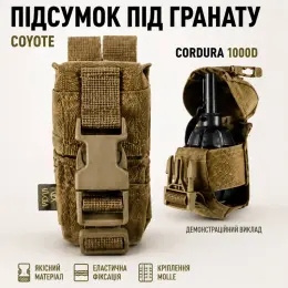 Підсумок під гранату РГД/Ф1 Coyote Cordura 1000D з кріпленням Molle