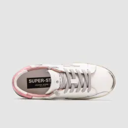 Кросівки Golden Goose Super-Star зіркою з сірої замші та рожевою шкіряною п'яткою