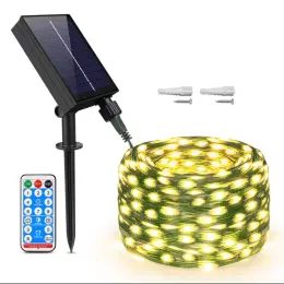 Вулична гірлянда роса на сонячній панелі 50 LED 5 м (набір 2 шт)