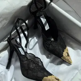 Туфлі Jimmy Choo слінгбеки чорні мереживні